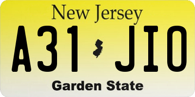 NJ license plate A31JIO