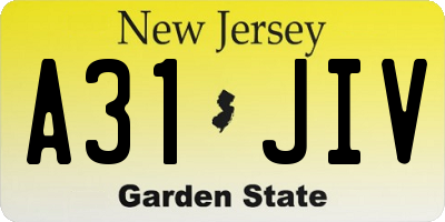 NJ license plate A31JIV