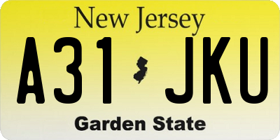 NJ license plate A31JKU