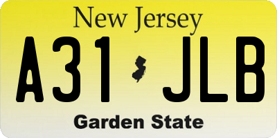 NJ license plate A31JLB
