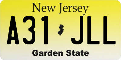 NJ license plate A31JLL