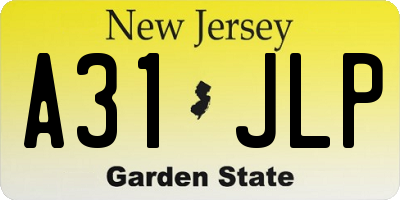 NJ license plate A31JLP