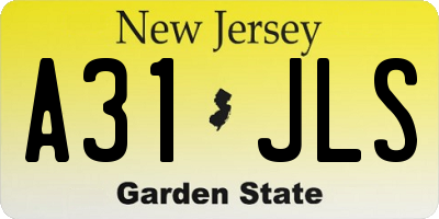 NJ license plate A31JLS