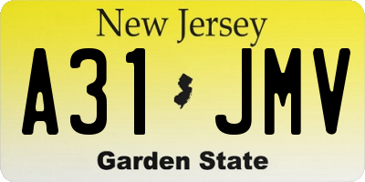 NJ license plate A31JMV