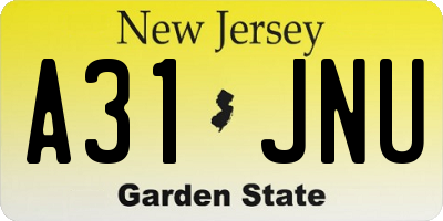 NJ license plate A31JNU