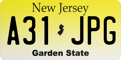 NJ license plate A31JPG