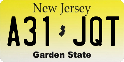 NJ license plate A31JQT