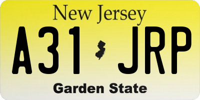 NJ license plate A31JRP
