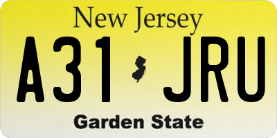 NJ license plate A31JRU