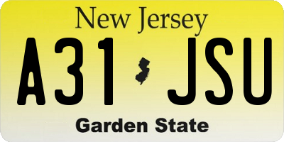 NJ license plate A31JSU
