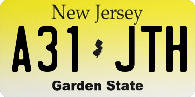 NJ license plate A31JTH