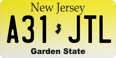 NJ license plate A31JTL