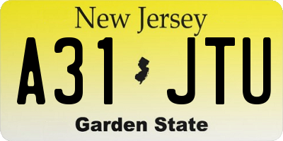 NJ license plate A31JTU