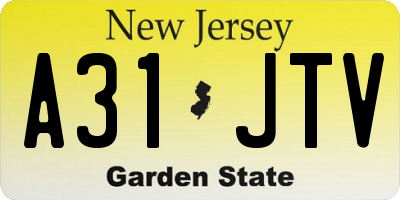NJ license plate A31JTV