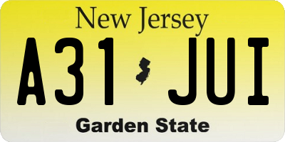 NJ license plate A31JUI