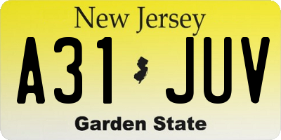 NJ license plate A31JUV