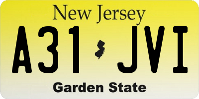 NJ license plate A31JVI