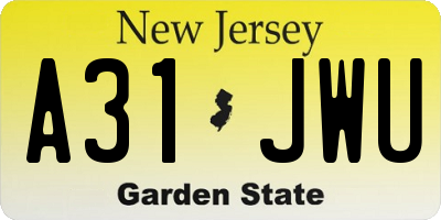 NJ license plate A31JWU