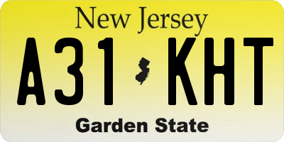 NJ license plate A31KHT