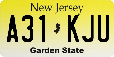 NJ license plate A31KJU