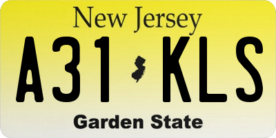 NJ license plate A31KLS