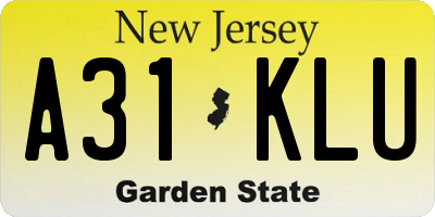 NJ license plate A31KLU
