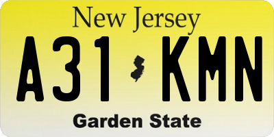 NJ license plate A31KMN