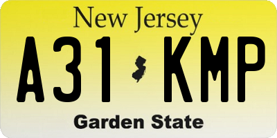 NJ license plate A31KMP