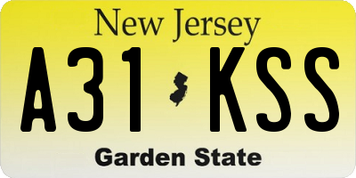 NJ license plate A31KSS