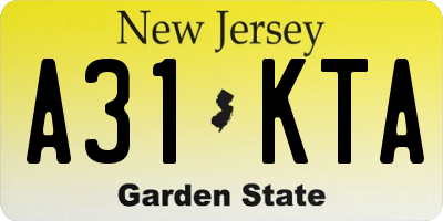 NJ license plate A31KTA