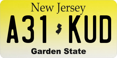 NJ license plate A31KUD