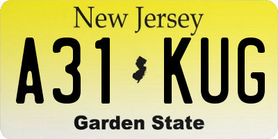NJ license plate A31KUG