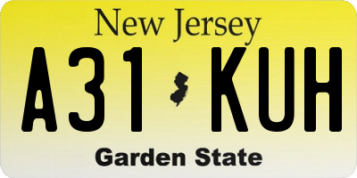 NJ license plate A31KUH