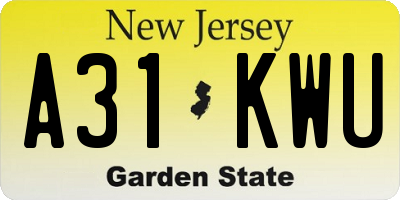 NJ license plate A31KWU