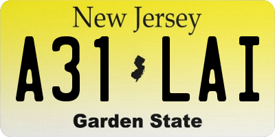 NJ license plate A31LAI
