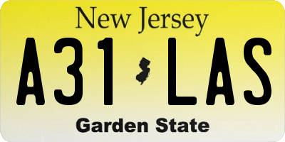 NJ license plate A31LAS