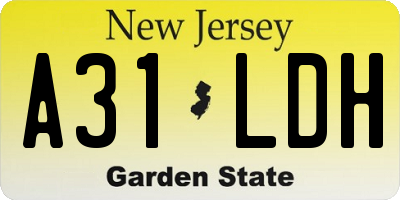 NJ license plate A31LDH