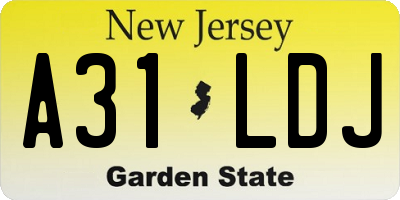 NJ license plate A31LDJ