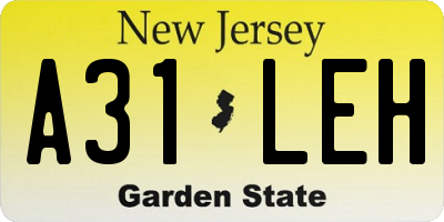 NJ license plate A31LEH