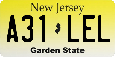 NJ license plate A31LEL