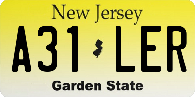 NJ license plate A31LER