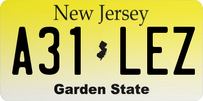 NJ license plate A31LEZ