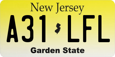 NJ license plate A31LFL