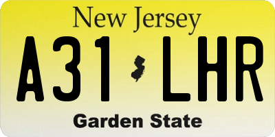 NJ license plate A31LHR
