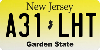 NJ license plate A31LHT