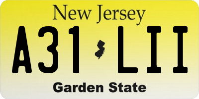NJ license plate A31LII
