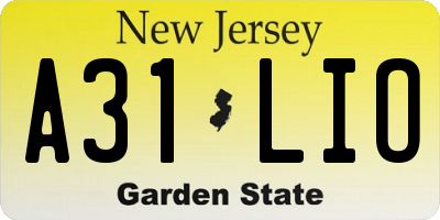 NJ license plate A31LIO