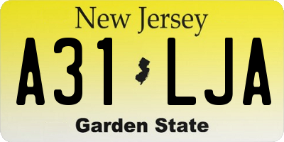 NJ license plate A31LJA