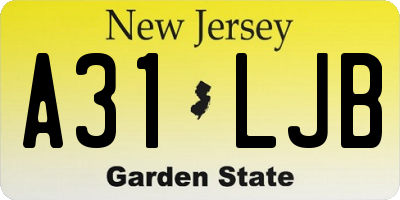 NJ license plate A31LJB