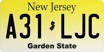 NJ license plate A31LJC